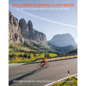RAVEMEN FR300 Compatible with Garmin/Wahoo Bike Computer, 300 Lumen Warning Flashing 6 Modes Cycling...