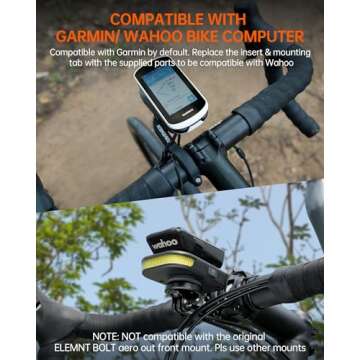 RAVEMEN FR300 Compatible with Garmin/Wahoo Bike Computer, 300 Lumen Warning Flashing 6 Modes Cycling Computer Accessories with Auto On Off, USB C Rechargeable for Road Bike (Patent Protected)