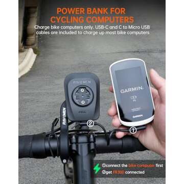 RAVEMEN FR300 Compatible with Garmin/Wahoo Bike Computer, 300 Lumen Warning Flashing 6 Modes Cycling Computer Accessories with Auto On Off, USB C Rechargeable for Road Bike (Patent Protected)