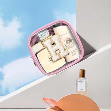 Preppy Stuff Birthday Gifts for Women - Pink Preppy Makeup Bag Best Friend Birthday Gifts Teacher Gifts for Women Wedding Gifts Bridesmaid Gifts Daughter Teacher Wife Gifts Teen Girl Gift (Pink, H)