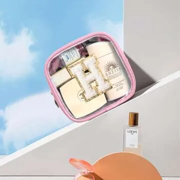 Preppy Stuff Birthday Gifts for Women - Pink Preppy Makeup Bag Best Friend Birthday Gifts Teacher Gifts for Women Wedding Gifts Bridesmaid Gifts Daughter Teacher Wife Gifts Teen Girl Gift (Pink, H)