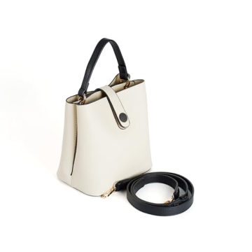 TIJN Vegan Leather Mini Bucket Bag Stylish Retro Crossbody