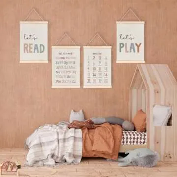 Laveliabel Alphabet Poster Hanger Set for Playroom Decor