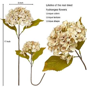 Elegant TOPIA Silk Hydrangea Flowers for Home Décor