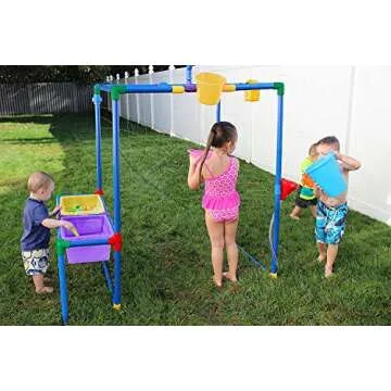 Buckets Of Fun Water Toy Sprinkler for Kids, Waterpark Splash Plastic Toy, Backyard Water Park for Children & Toddlers