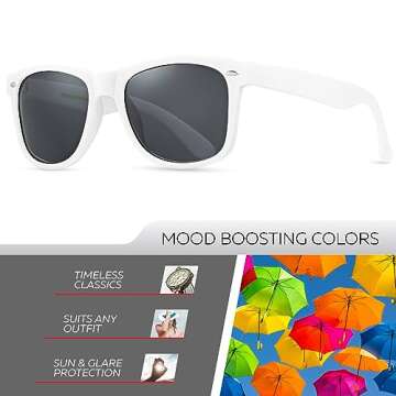 Retro Rewind Classic Sunglasses, White | Smoke Polarized