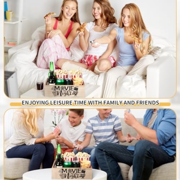 GlikCeil Movie Snack Organizer with Wooden Handles