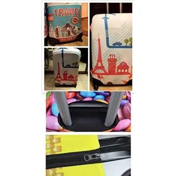 Bigcardesigns Cool Travel Luggage Protective Covers for 22"-25" Suitcase Elastic