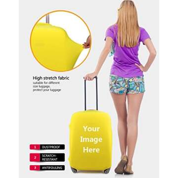 Bigcardesigns Cool Travel Luggage Protective Covers for 22"-25" Suitcase Elastic