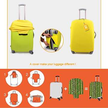 Bigcardesigns Cool Travel Luggage Protective Covers for 22"-25" Suitcase Elastic