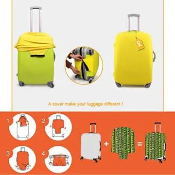 Bigcardesigns Cool Travel Luggage Protective Covers for 22"-25" Suitcase Elastic