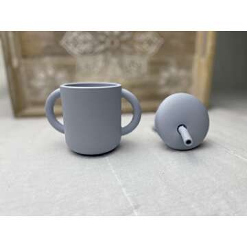 Jane and Kate - 2 Pack, 100% Food Grade Silicone Training Cup and Straw | 6 Months Plus, 5oz, 150 mL, Spill Proof (Green and Blue)