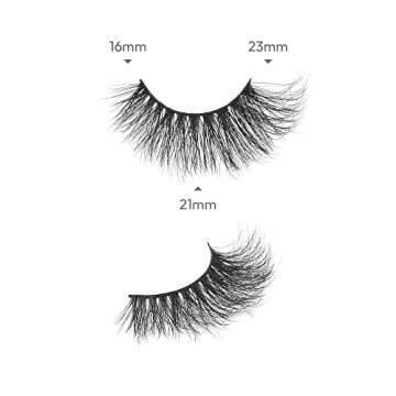 i-ENVY Luxury Mink Collection False Eyelashes 100% Real Mink Glamorous Eye Look Lashes Maximum Fluffiness 3D Multi-Curl Angle (3 Pack)