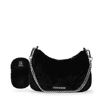 Steve Madden womens Bvital-f Steve Madden BVITAL F Multi Pouch Crossbody, Black, One Size US