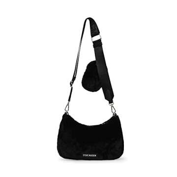 Steve Madden womens Bvital-f Steve Madden BVITAL F Multi Pouch Crossbody, Black, One Size US