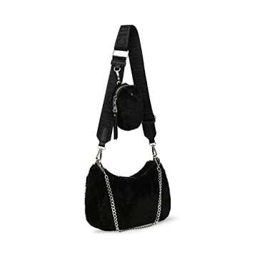 Steve Madden womens Bvital-f Steve Madden BVITAL F Multi Pouch Crossbody, Black, One Size US