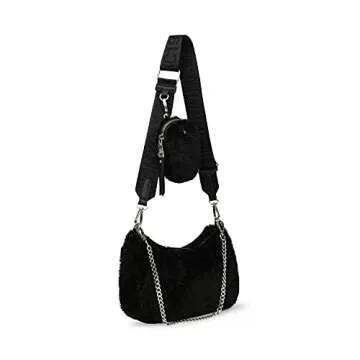 Steve Madden womens Bvital-f Steve Madden BVITAL F Multi Pouch Crossbody, Black, One Size US