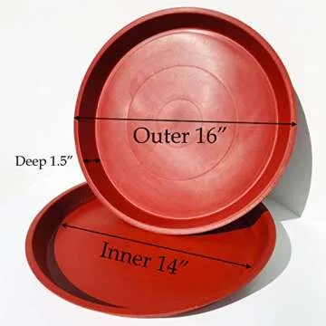 AROMA TREES 10 Pack(16 inch) Brown Plant Saucers Terra Cotta Flower Pot Tray Excellent for Indoor & Outdoor Plants with 10 Plant Tags