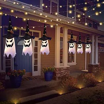 Spooky Glowing Witch Hat Halloween Decorations for Outdoors