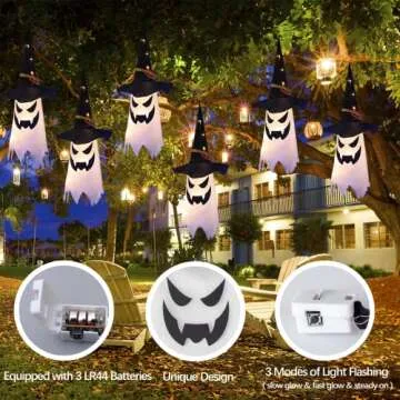 Spooky Glowing Witch Hat Halloween Decorations for Outdoors