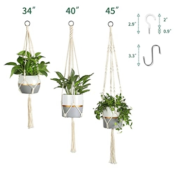 Potey Macrame Plant Hangers - Stylish Durable Plant Holders
