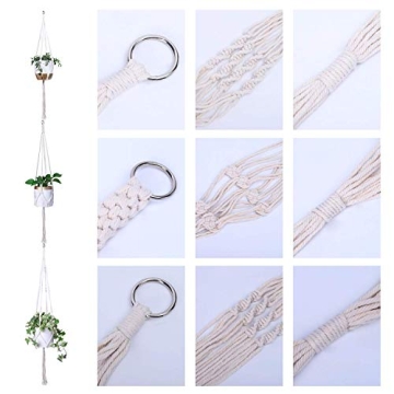 Potey Macrame Plant Hangers - Stylish Durable Plant Holders