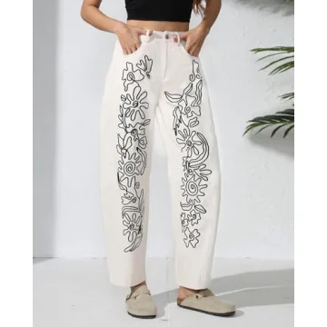 Kedera Barrel Jeans for Women Stylish Wide-Leg Denim