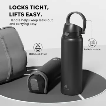 POWCAN 32 oz Stainless Steel Sports Water Bottle