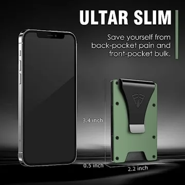 Slim Minimalist Wallet with RFID & Money Clip for Men