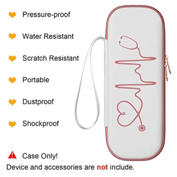 BOVKE Stethoscope Case Bag for 3M Littmann Classic III, Lightweight II S.E, Cardiology IV, MDF Acoustica Lightweight Stethoscopes - Extra Pocket fits Nurse Accessories for Work, White Rosegold