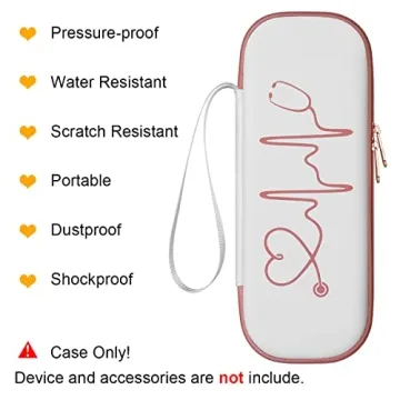 BOVKE Stethoscope Case Bag for 3M Littmann Classic III, Lightweight II S.E, Cardiology IV, MDF Acoustica Lightweight Stethoscopes - Extra Pocket fits Nurse Accessories for Work, White Rosegold