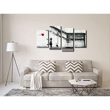 Wieco Art Banksy Canvas Prints for Home Office Decor