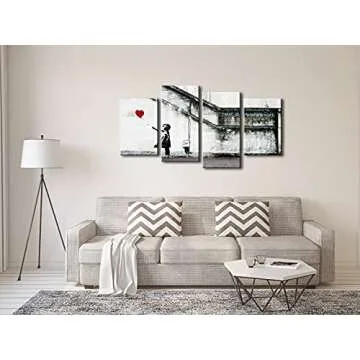 Wieco Art Banksy Canvas Prints for Home Office Decor