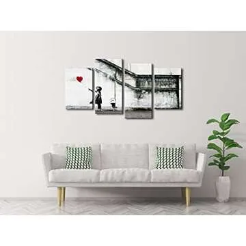 Wieco Art Banksy Canvas Prints for Home Office Decor