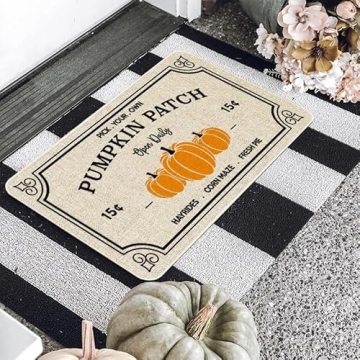 Autumn Pumpkin Patch Door Mat for Seasonal Decor