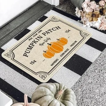 Autumn Pumpkin Patch Door Mat for Seasonal Decor