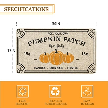 Autumn Pumpkin Patch Door Mat for Seasonal Decor