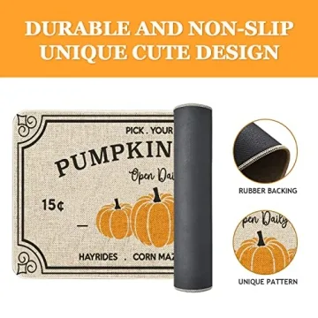 Autumn Pumpkin Patch Door Mat for Seasonal Decor