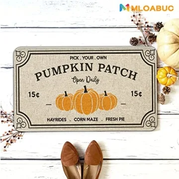 Autumn Pumpkin Patch Door Mat for Seasonal Decor