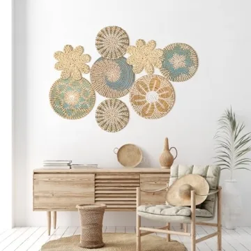 Elegant Xuhal Set of 8 Hanging Woven Wall Baskets