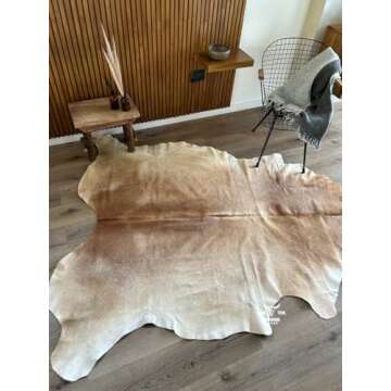 Tomtom 6x6 ft Cowhides Rug | Luxurious Butter Blonde Decor