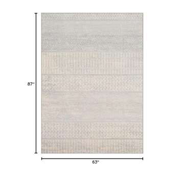 Livabliss Hana Modern Moroccan Area Rug,5'3" x 7'3",Silver Grey