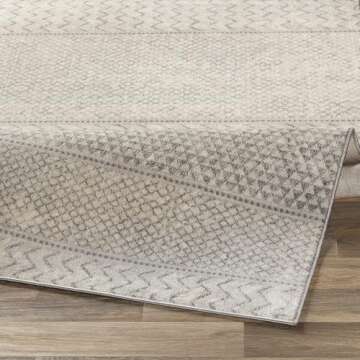 Livabliss Hana Modern Moroccan Area Rug,5'3" x 7'3",Silver Grey