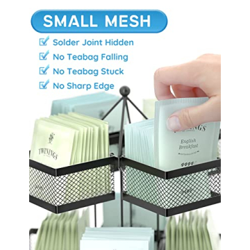 VOGWOLTH Tea Bag Organizer: Stylish Carousel for 96 Teabags