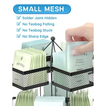 VOGWOLTH Tea Bag Organizer: Stylish Carousel for 96 Teabags