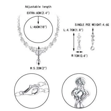 Crystal Pearl Bridal Necklace Earrings Set for Women