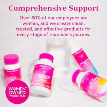 Pink Stork Menopause Supplements for Women - 9 Clinically-Studied Herbs for Perimenopause, Hot Flashes, and Hormone Balance - Ashwagandha, Vitex, Maca Root, Black Cohosh - 60 Capsules