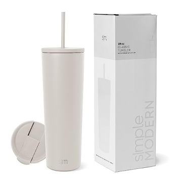 Simple Modern Insulated Tumbler with Lid and Straw | Iced Coffee Cup Reusable Stainless Steel Water ...