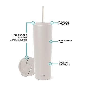 Simple Modern Insulated Tumbler with Straw and Lid | 28oz Travel Mug