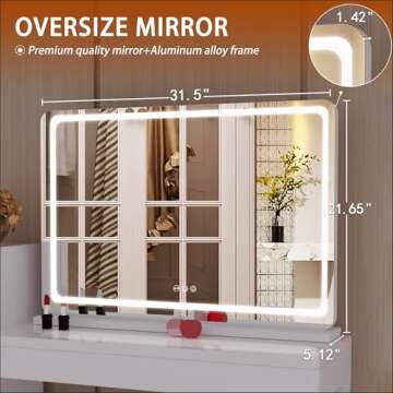 Hasipu Vanity Mirror with Adjustable Lighting and Smart Control